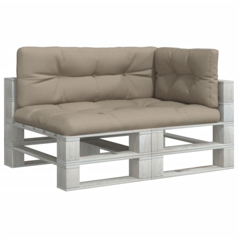 Palettenkissen 3-tlg. Taupe Stoff