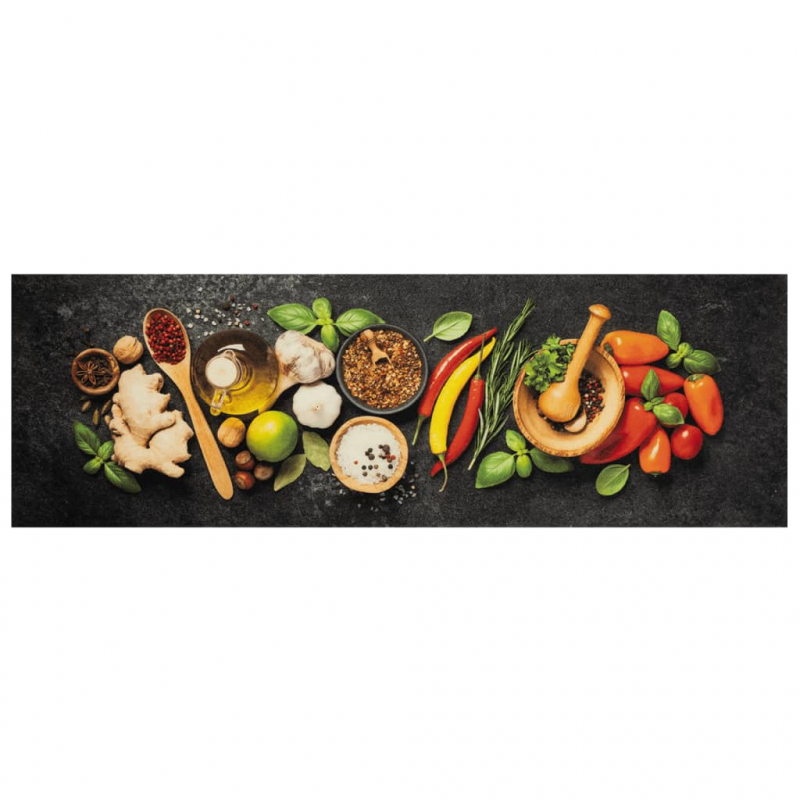 Küchenteppich Waschbar Gewürze 60x180 cm Samt
