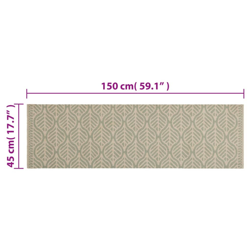 Küchenteppich Waschbar Blätter 45x150 cm Samt