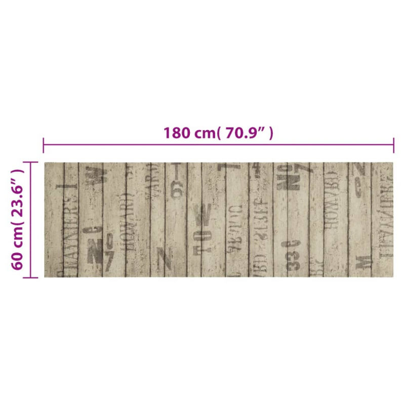 Küchenteppich Waschbar Zaun 60x180 cm Samt