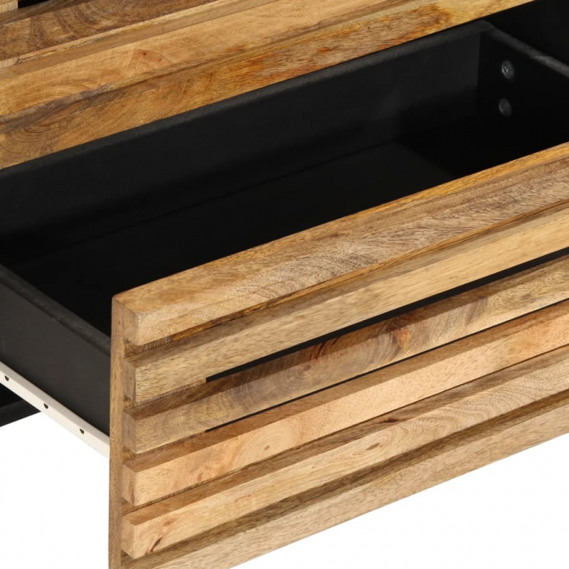 Sideboard 3 Stk. 60x34x75 cm Raues Massivholz Mango