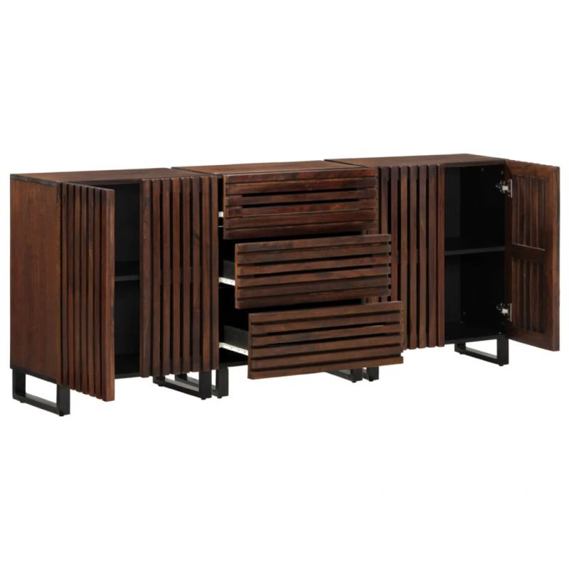 Sideboard 3 Stk. 60x34x75 cm Massivholz Mango