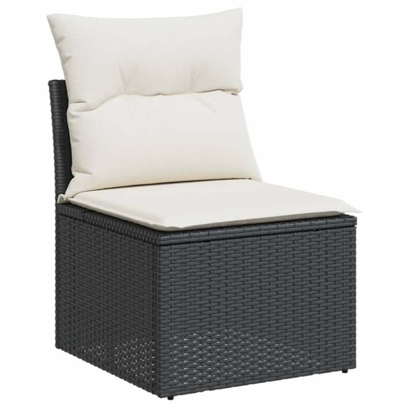 11-tlg. Garten-Sofagarnitur mit Kissen Braun Poly Rattan