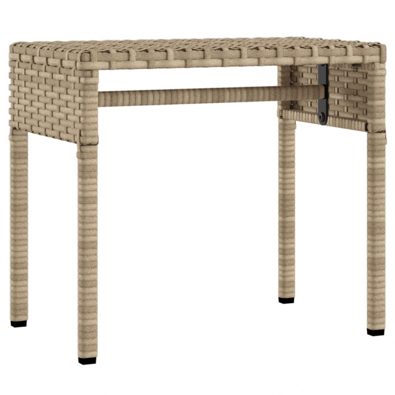 Sonnenliegen 2 Stk. mit Dach und Tisch Beige Poly Rattan