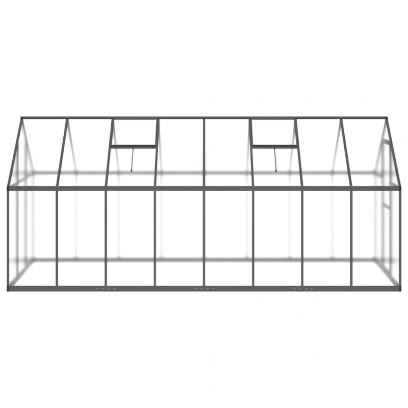 Gewächshaus mit Fundamentrahmen Anthrazit 445x169x195 cm Alu