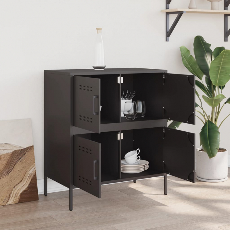Sideboard Schwarz 68x39x79 cm Stahl