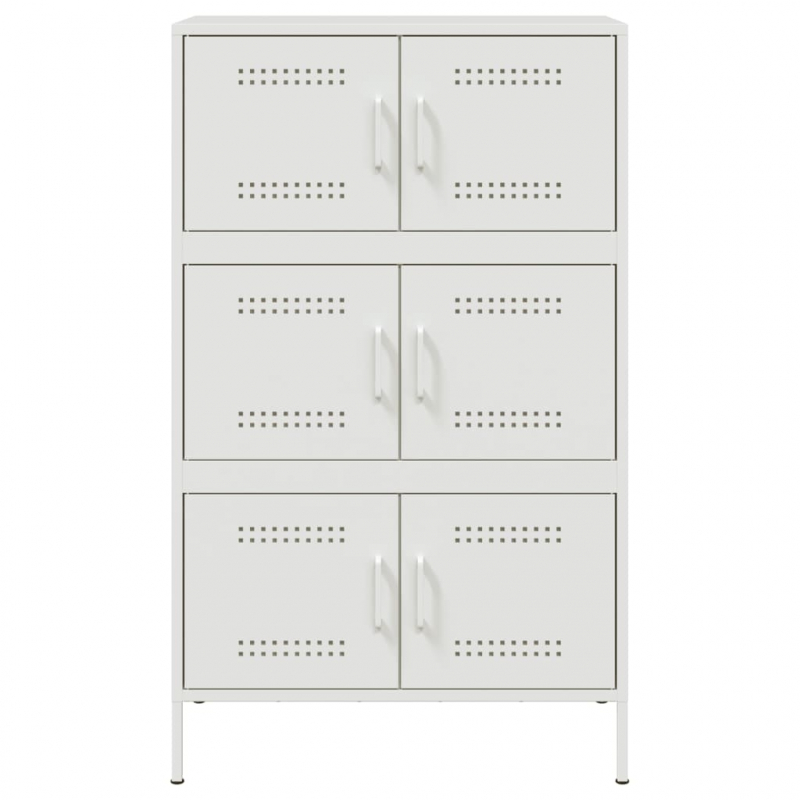 Highboard Weiß 68x39x113 cm Stahl