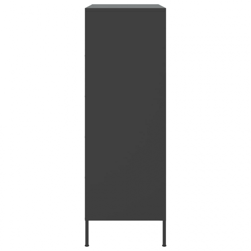 Highboard Schwarz 68x39x113 cm Stahl