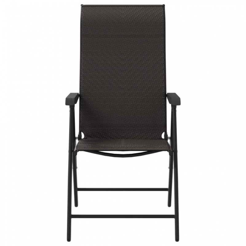 Gartenstühle 4 Stk. Klappbar Schwarz Kaffeebraun Poly Rattan