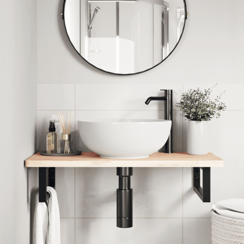 Waschtisch-Halterungen 2 Stk. Schwarz Rechteckig Stahl