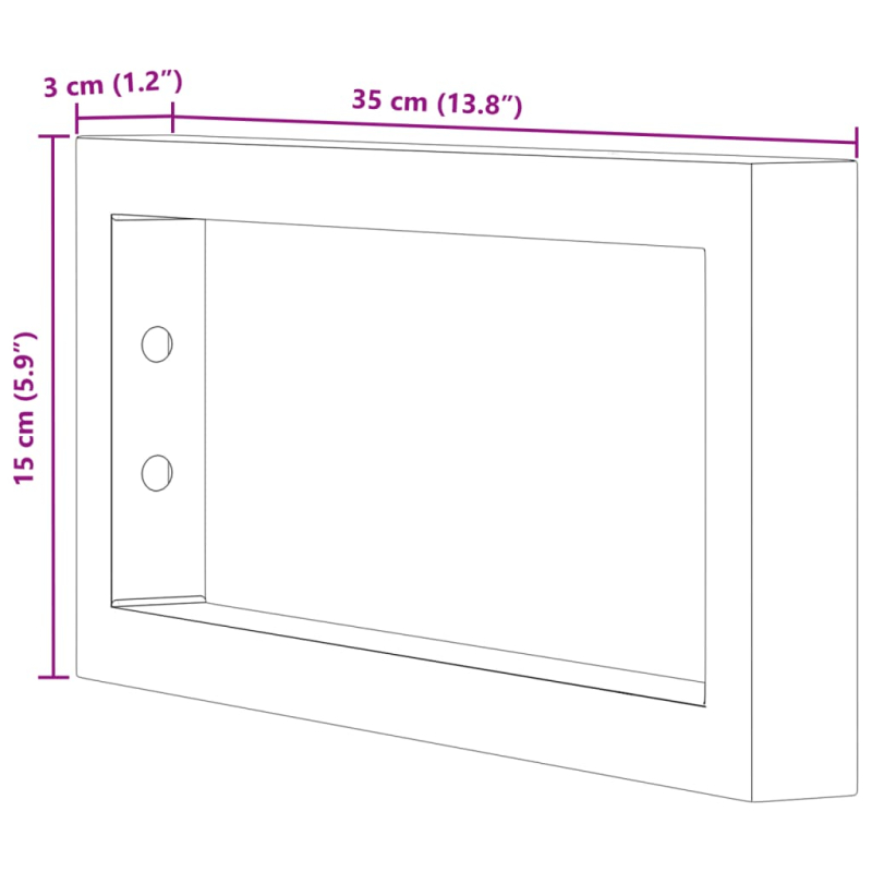 Waschtisch-Halterungen 2 Stk. Schwarz Rechteckig Stahl