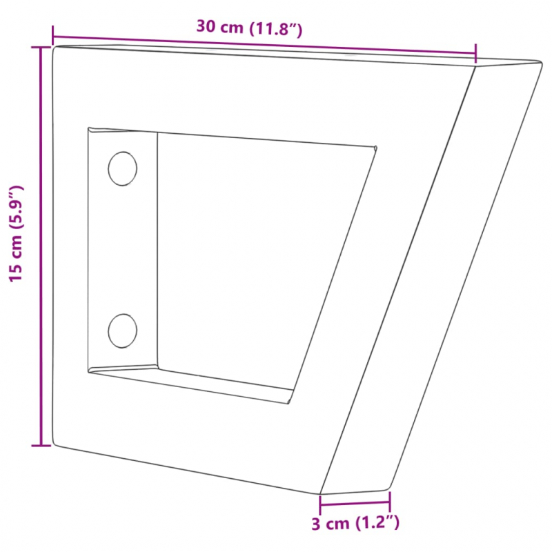 Waschtisch-Halterungen 2 Stk. Weiß Trapezförmig Stahl