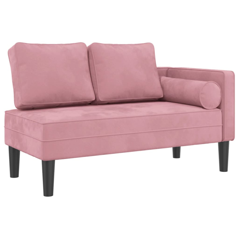 Chaiselongue mit Kissen Rosa Samt