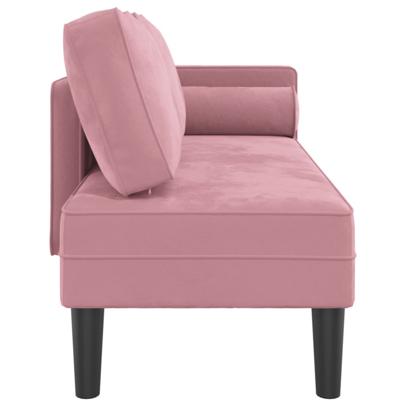 Chaiselongue mit Kissen Rosa Samt