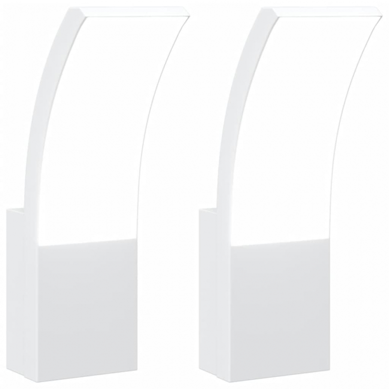 LED-Außenwandleuchten 2 Stk. Weiß Aluminiumdruckguss