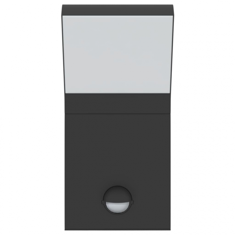 LED-Außenwandleuchten mit Sensor 2 Stk. Schwarz Aludruckguss