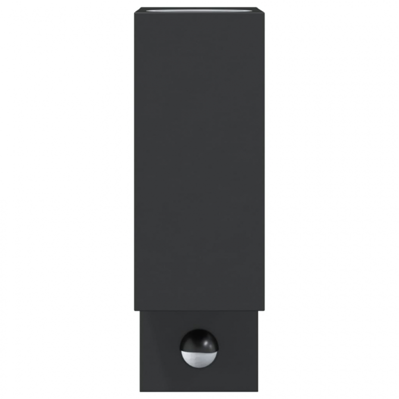 Außenwandleuchten mit Sensor 2 Stk. Schwarz Aludruckguss