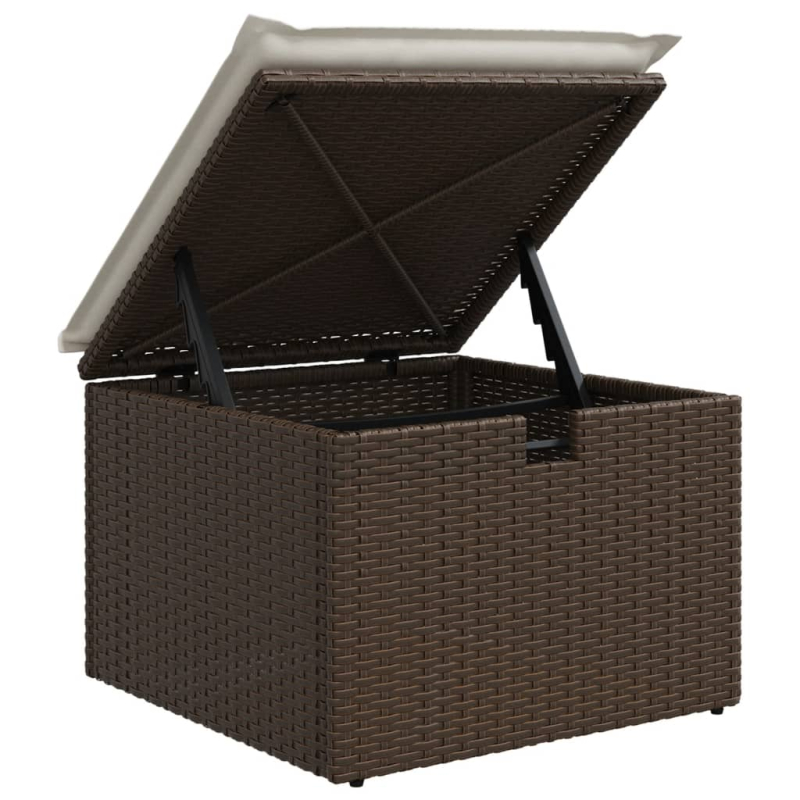 11-tlg. Garten-Sofagarnitur mit Kissen Braun Poly Rattan
