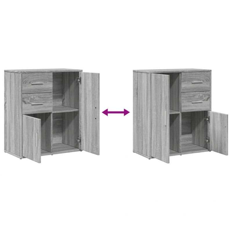 Sideboards 2 Stk. Grau Sonoma-Eiche 60x31x70 cm Holzwerkstoff