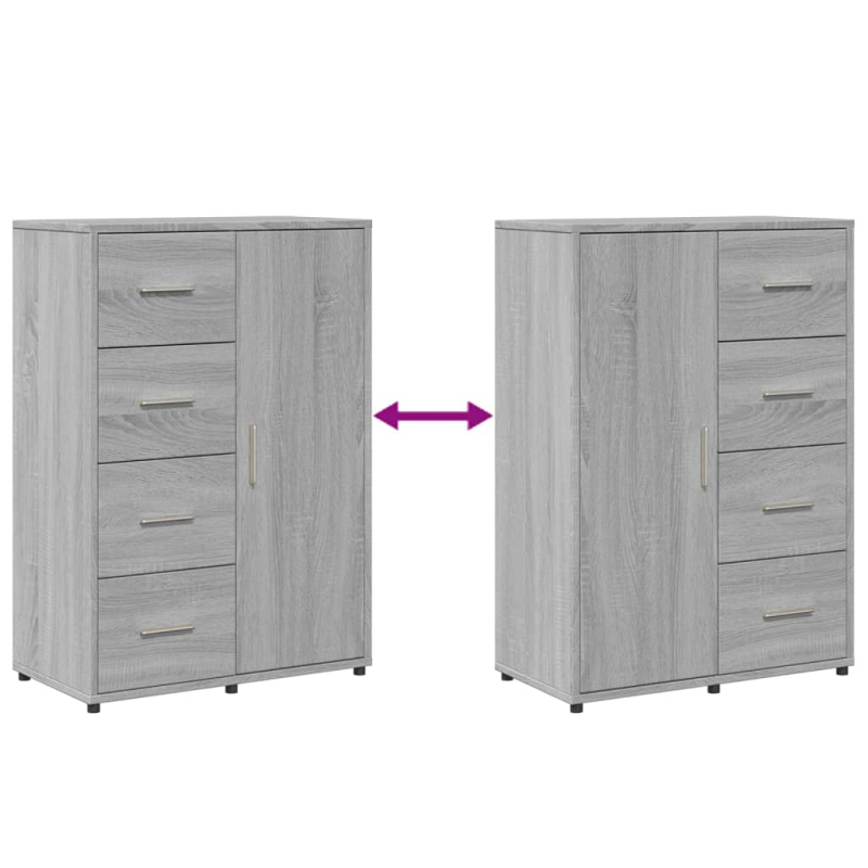 Sideboards 2 Stk. Grau Sonoma 60x31x84 cm Holzwerkstoff