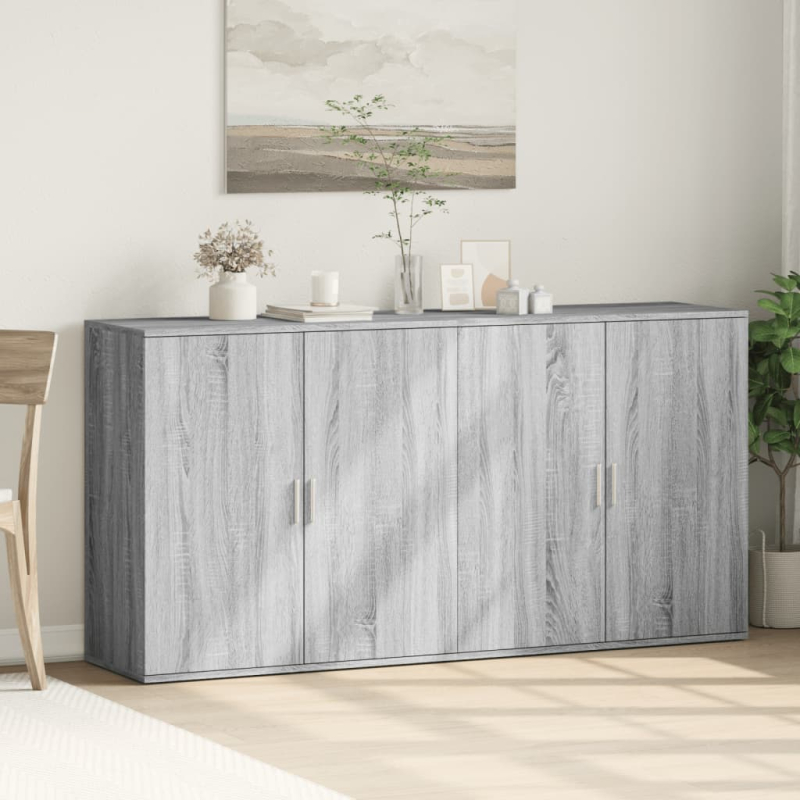Sideboards 2 Stk. Grau Sonoma 79x38x80 cm Holzwerkstoff