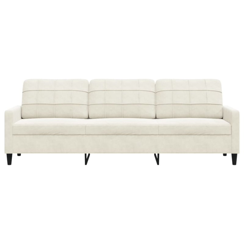 3-Sitzer-Sofa Creme 210 cm Samt