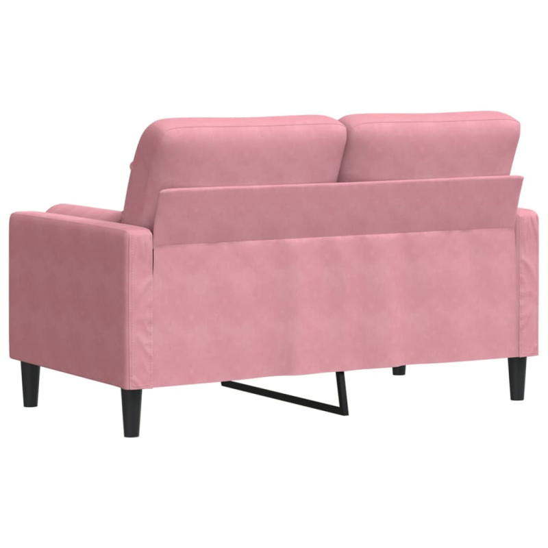 2-Sitzer-Sofa mit Zierkissen Rosa 120 cm Samt