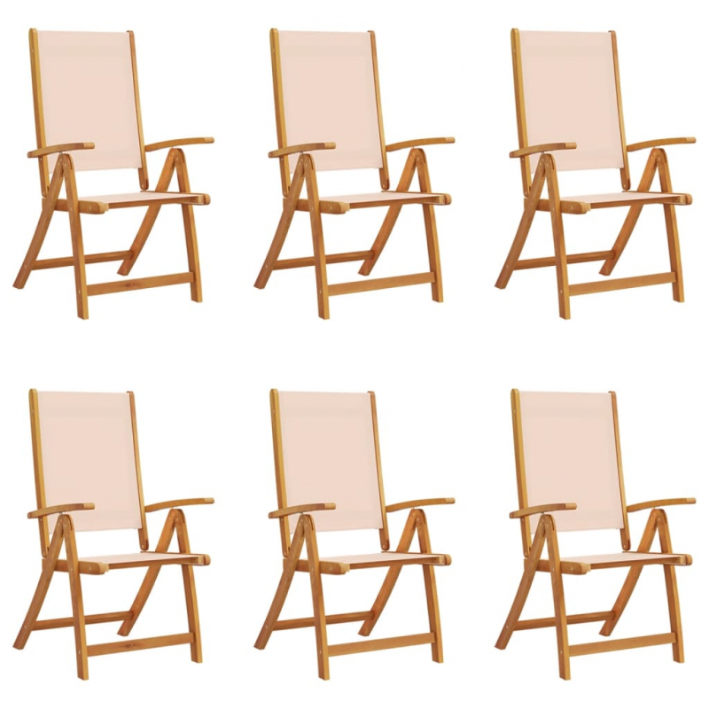Gartenstühle 6 Stk. Klappbar Massivholz Akazie und Textilene