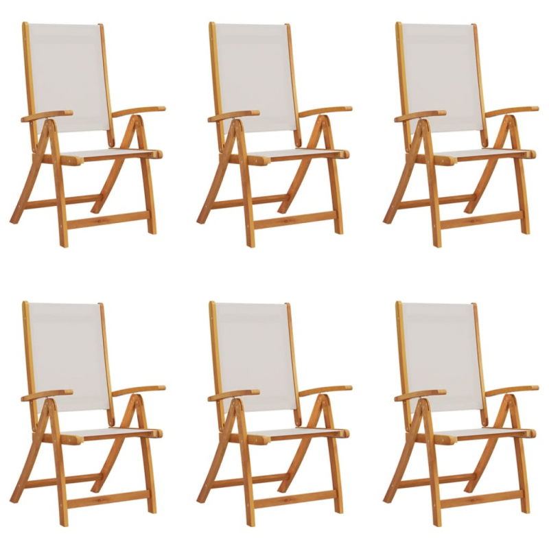 Gartenstühle 6 Stk. Klappbar Massivholz Akazie und Textilene