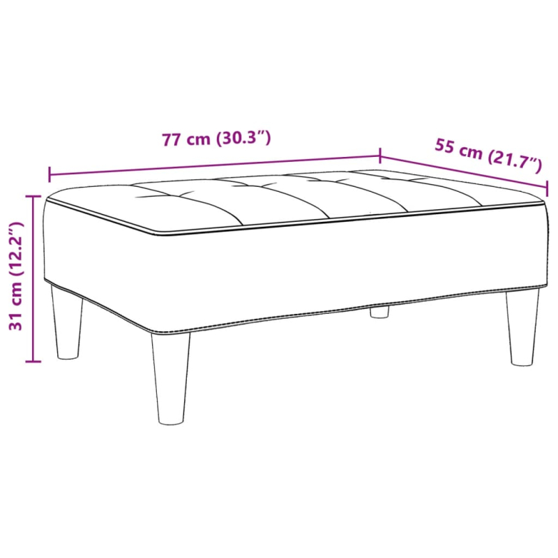 Fußhocker Hellgrau 77x55x31 cm Samt