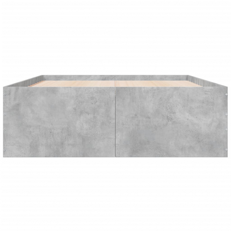 Bettgestell Betongrau 135x190 cm Holzwerkstoff