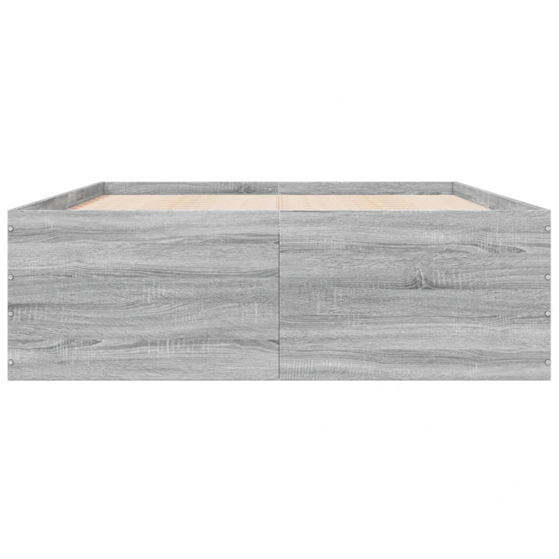 Bettgestell Grau Sonoma 135x190 cm Holzwerkstoff