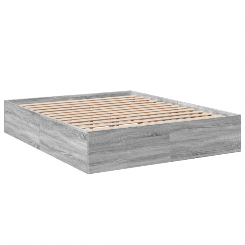 Bettgestell Grau Sonoma 150x200 cm Holzwerkstoff