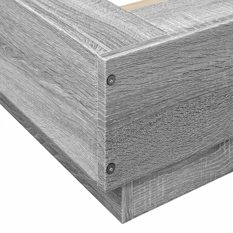 Bettgestell Grau Sonoma 150x200 cm Holzwerkstoff