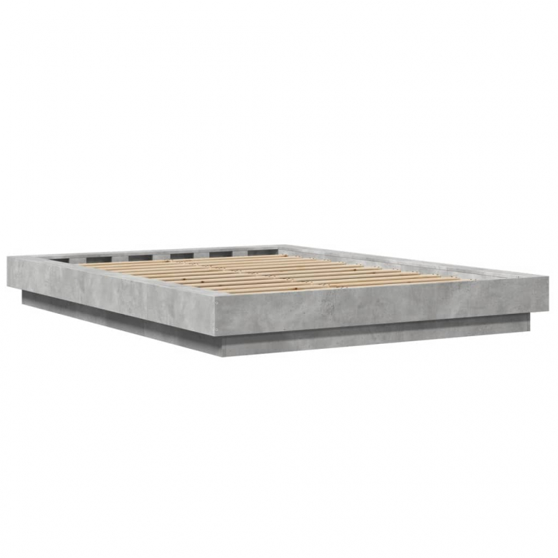 Bettgestell Betongrau 135x190 cm Holzwerkstoff