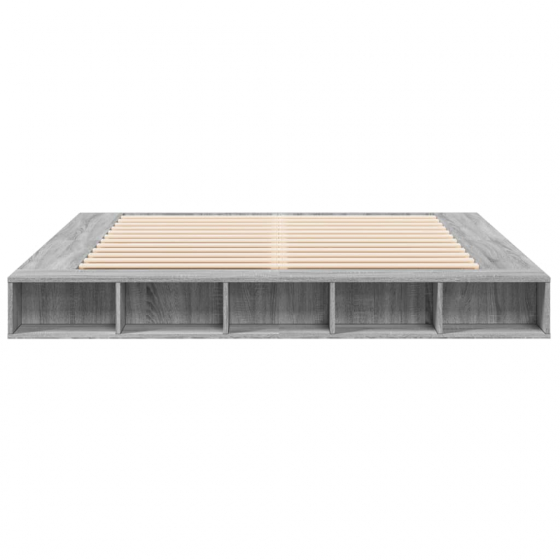 Bettgestell Grau Sonoma 200x200 cm Holzwerkstoff