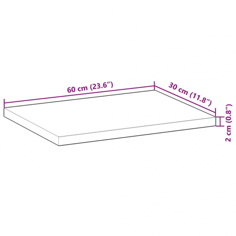Schweberegal 60x30x2 cm Massivholz Akazie Unbehandelt