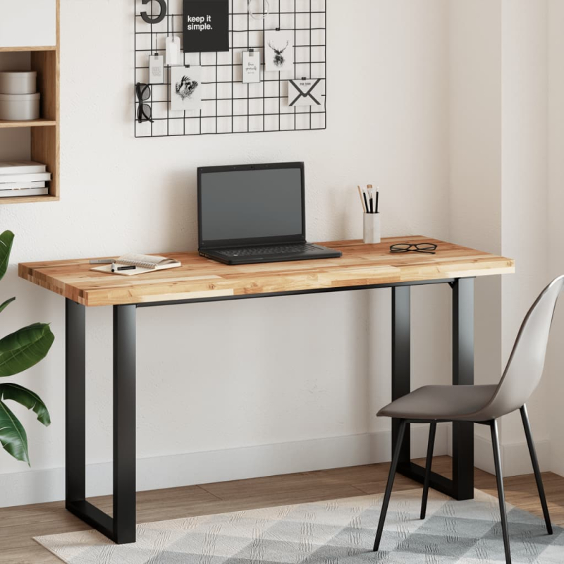 Schreibtischplatte Ölbeschichtung 140x60x4 cm Massivholz Akazie