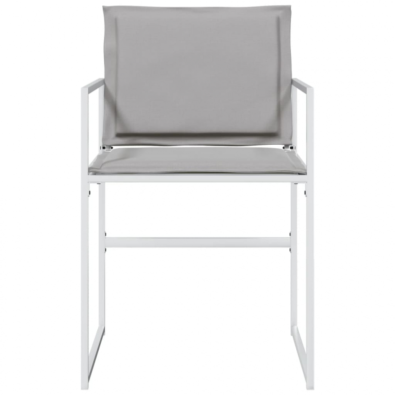 Gartenstühle mit Kissen 4 Stk. Weiß Stahl und Textilene