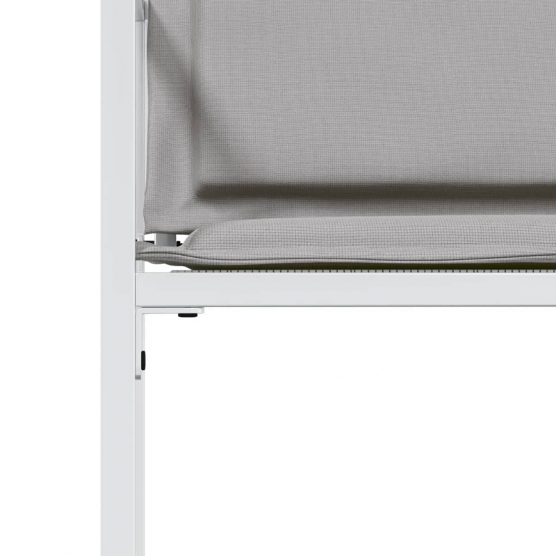 Gartenstühle mit Kissen 4 Stk. Weiß Stahl und Textilene