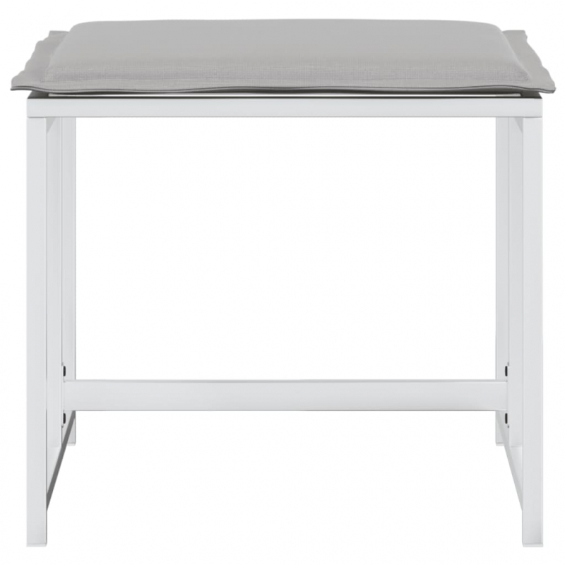 Gartenhocker mit Kissen 4 Stk. Weiß Stahl und Textilene