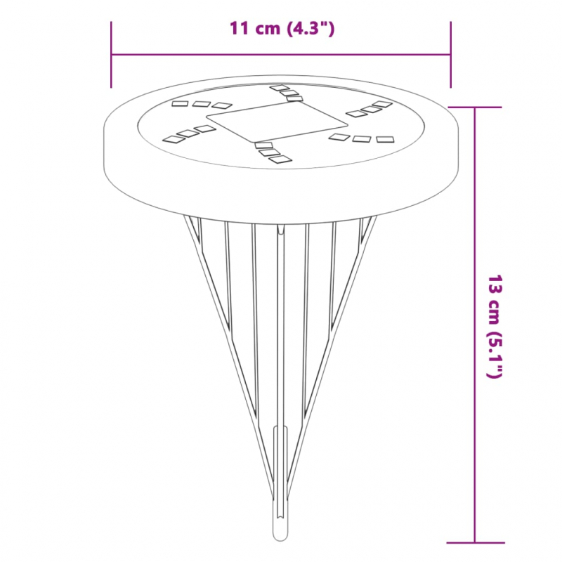 Solar-Bodenleuchten mit Erdspieß 4 Stk. Warmweiß