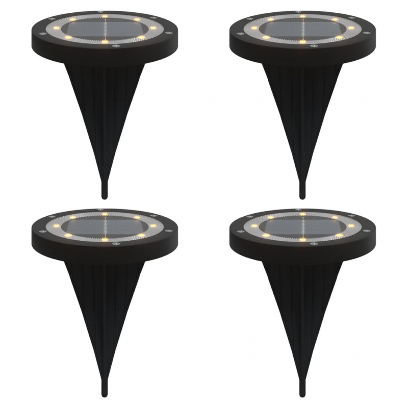Solar-Bodenleuchten mit Erdspieß 4 Stk. Warmweiß
