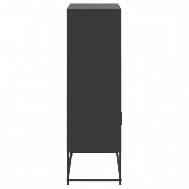 Highboard Schwarz 68,5x38,5x123,5 cm Stahl