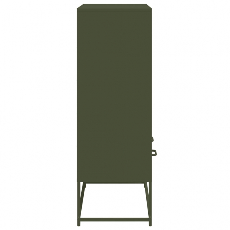 Highboard Olivgrün 68x39x111,5 cm Stahl
