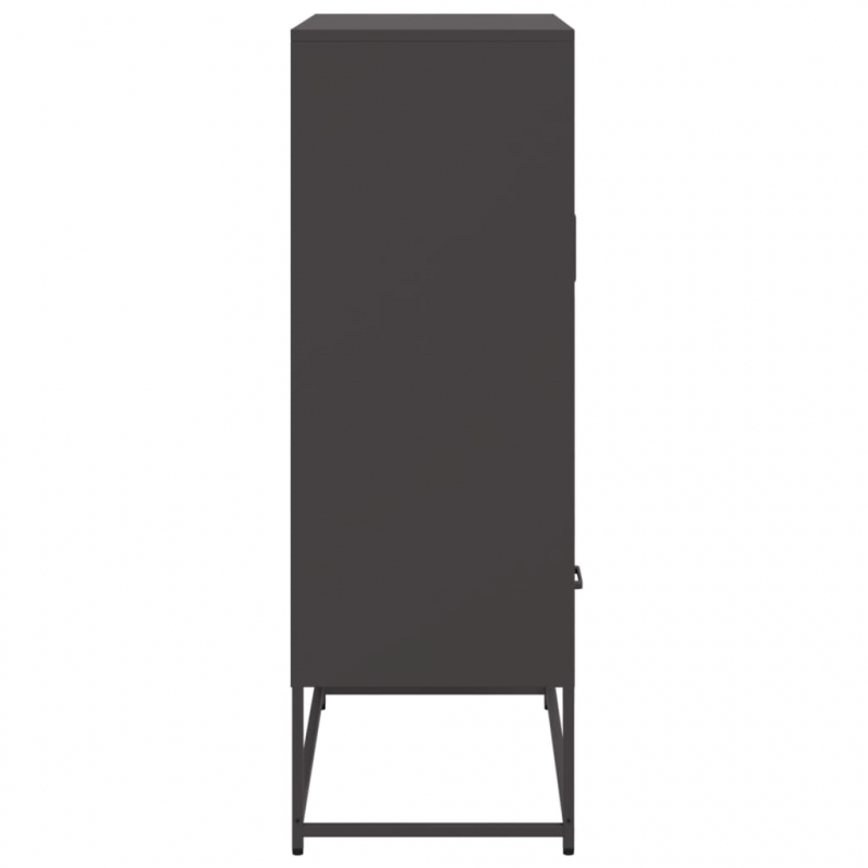 Highboard Schwarz 68x39x111,5 cm Stahl