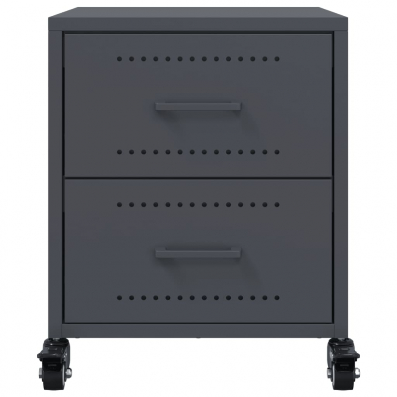 Nachttisch Anthrazit 36x39x43,5 cm Stahl