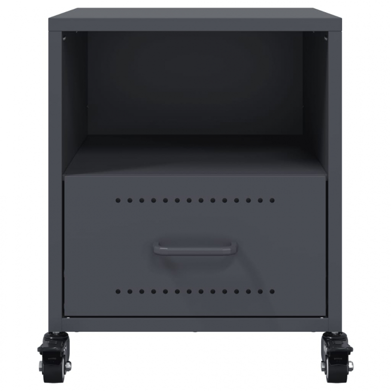 Nachttisch Anthrazit 36x39x43,5 cm Stahl