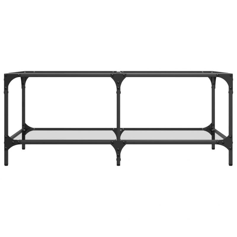 Couchtisch mit Glasplatte Transparent 98,5x50x40 cm Stahl