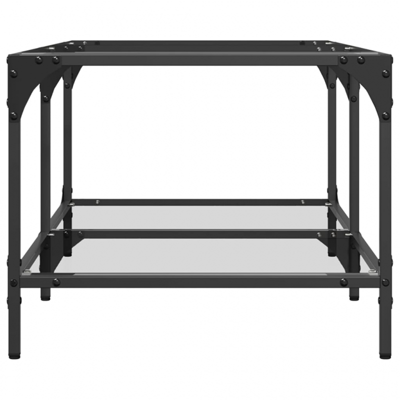 Couchtisch mit Glasplatte Transparent 98,5x50x40 cm Stahl